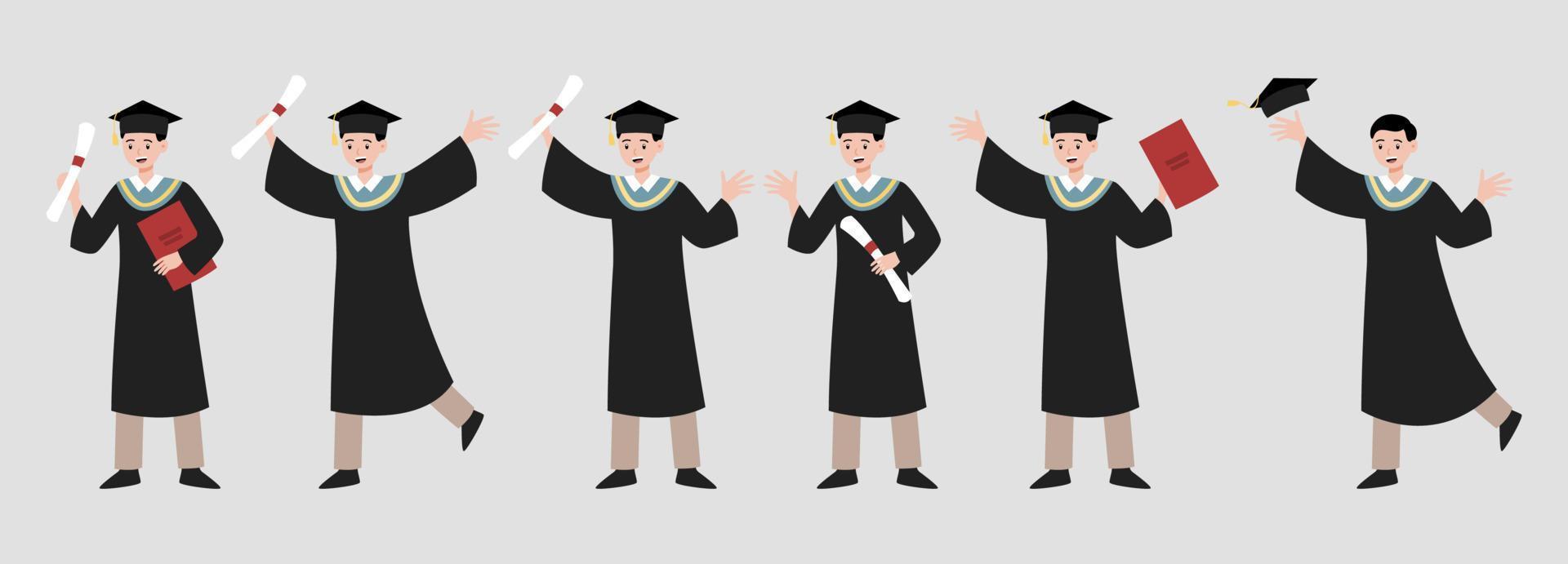 graduation cartoon character collection vector