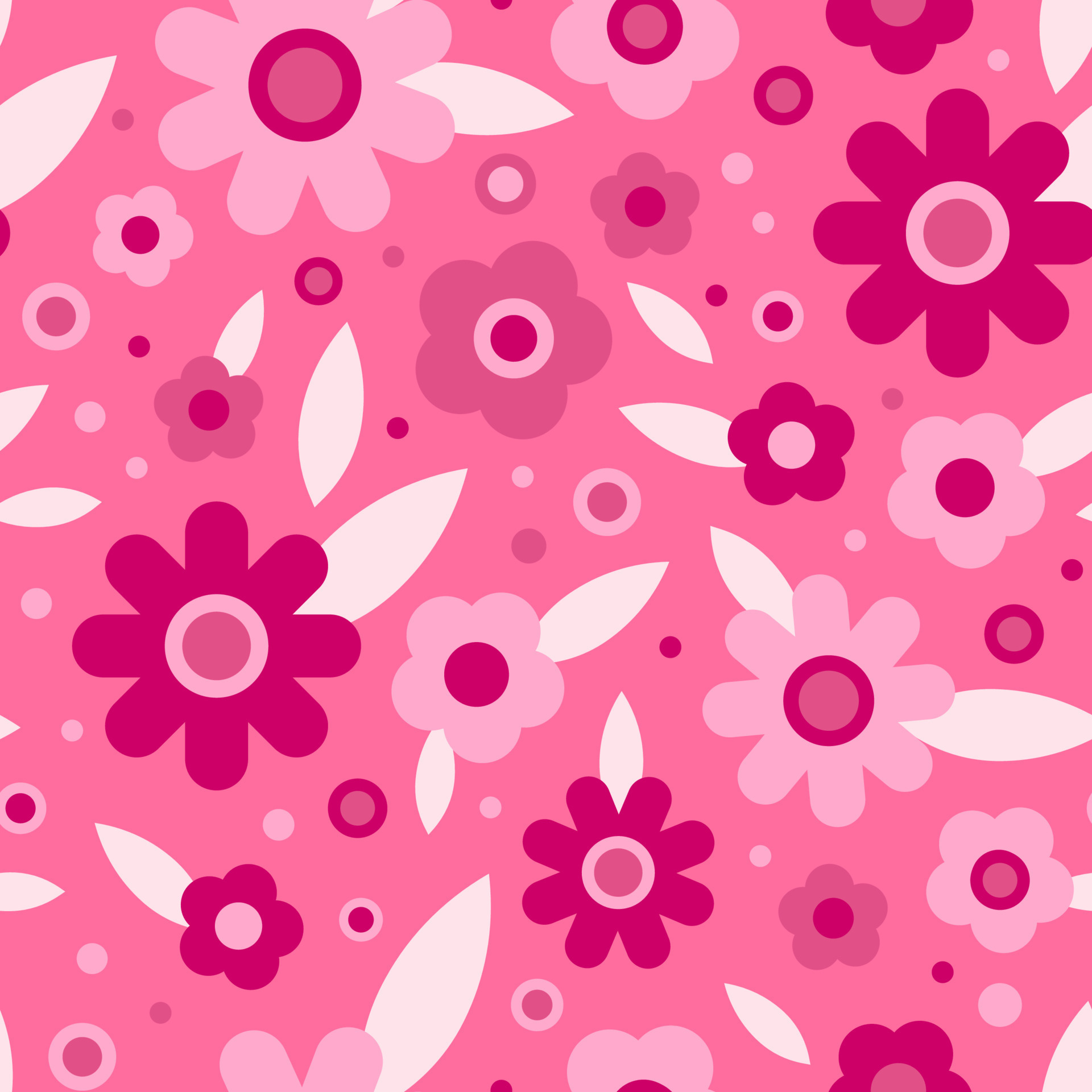 Floral seamless pattern in pink color. Abstract simple background