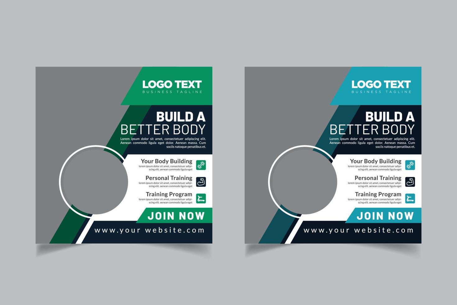 Fitness social media banner post vector