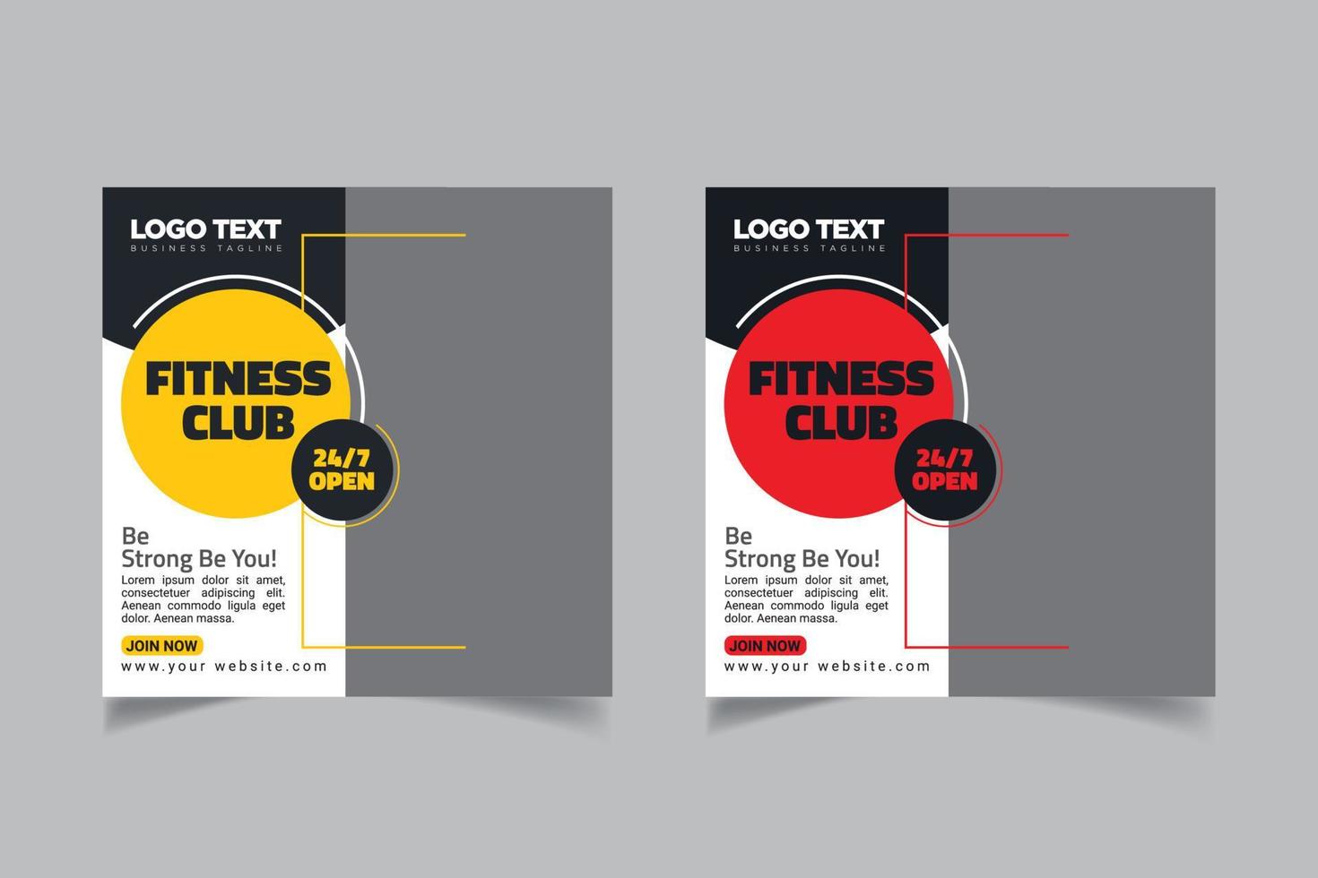Fitness social media banner post vector