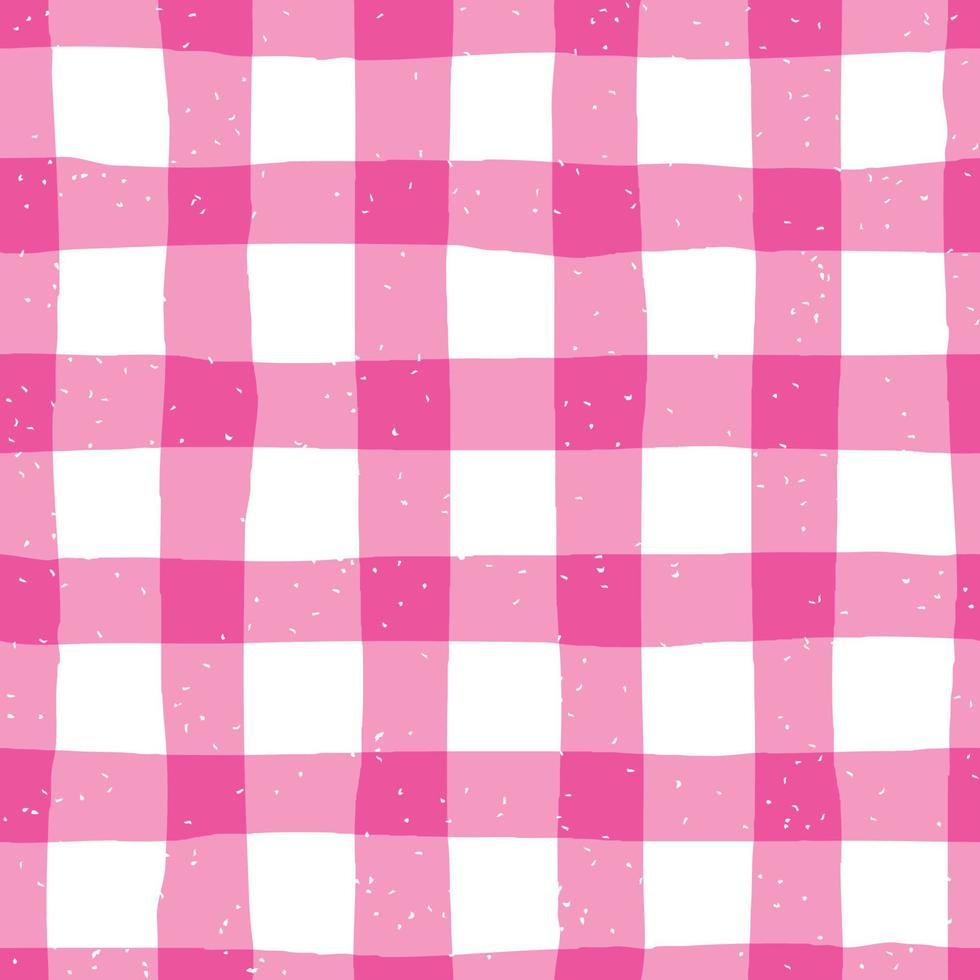 Seamless pattern with square hand drawn texture. Rustic checkered tablecloth. Vector illustration for print, design, fabric.