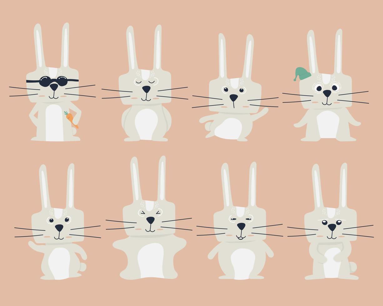 colección de dibujos animados de diseño de pie de conejo, ilustración vectorial. vector