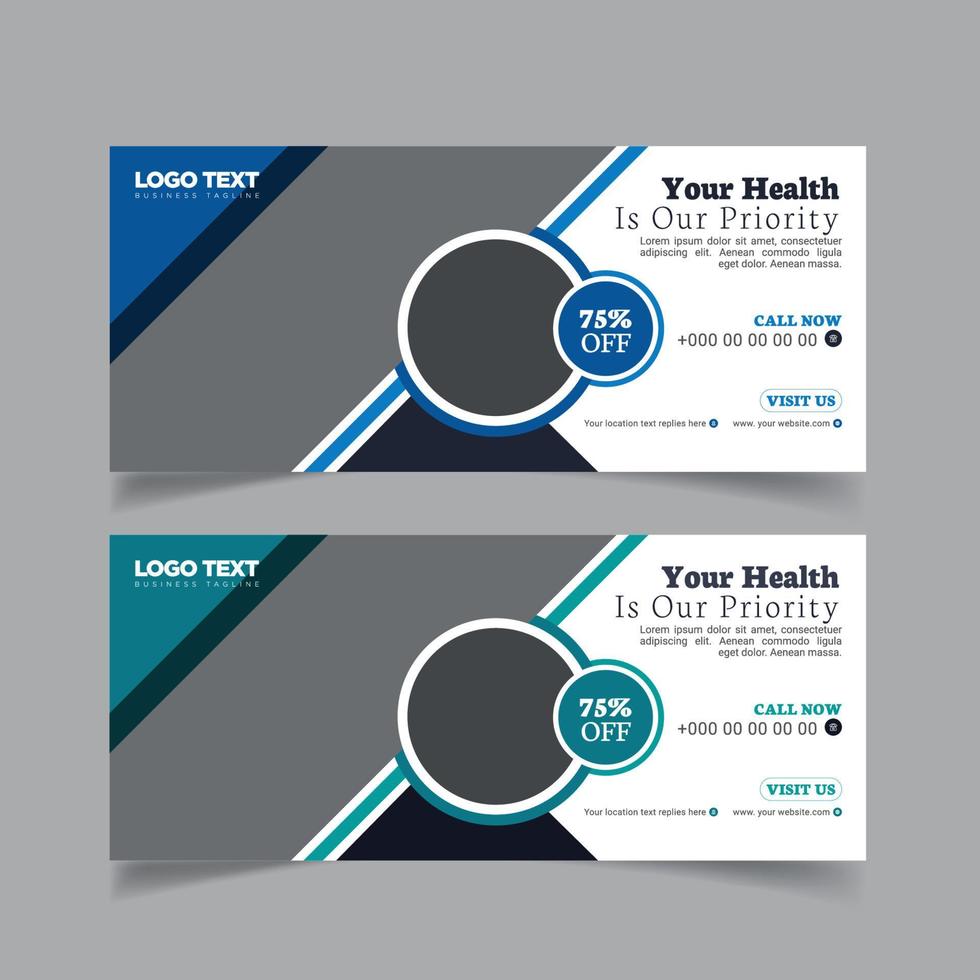 Medical health care billboard banner design template vector
