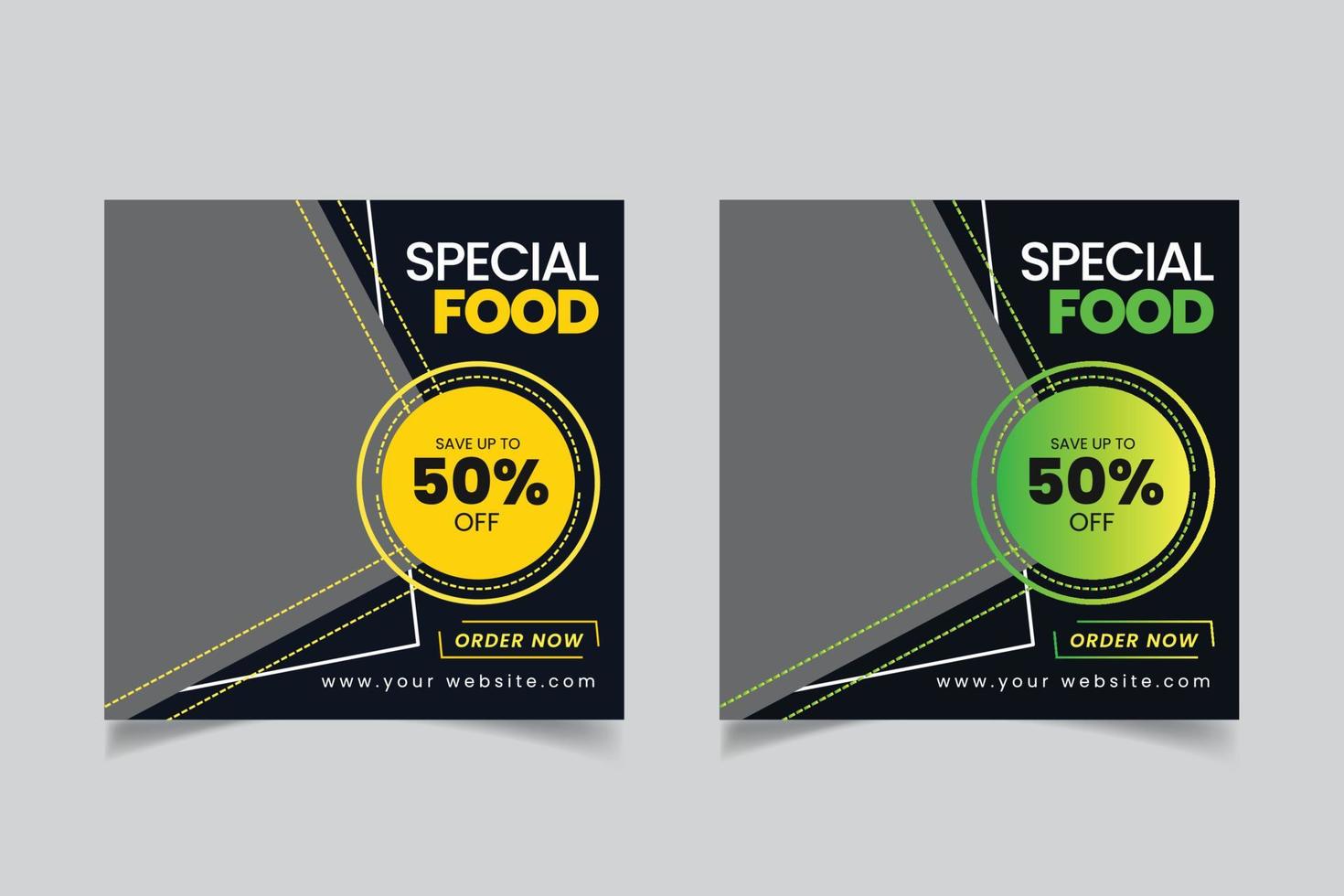 Fresh healthy food social media banner vector