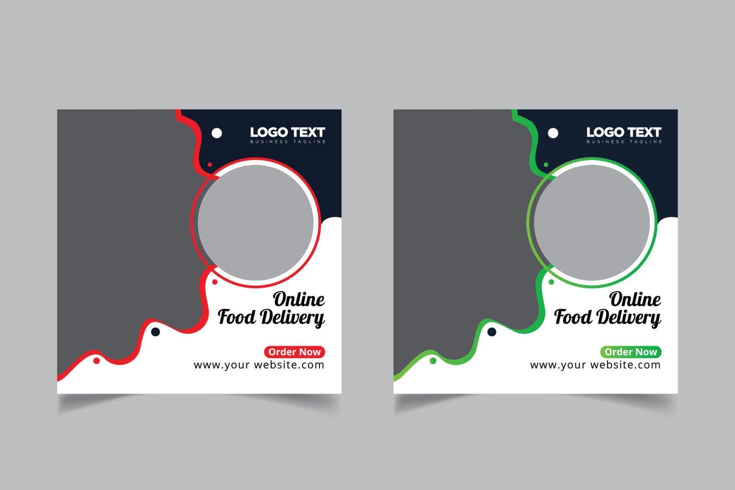 Food delivery social media design vector