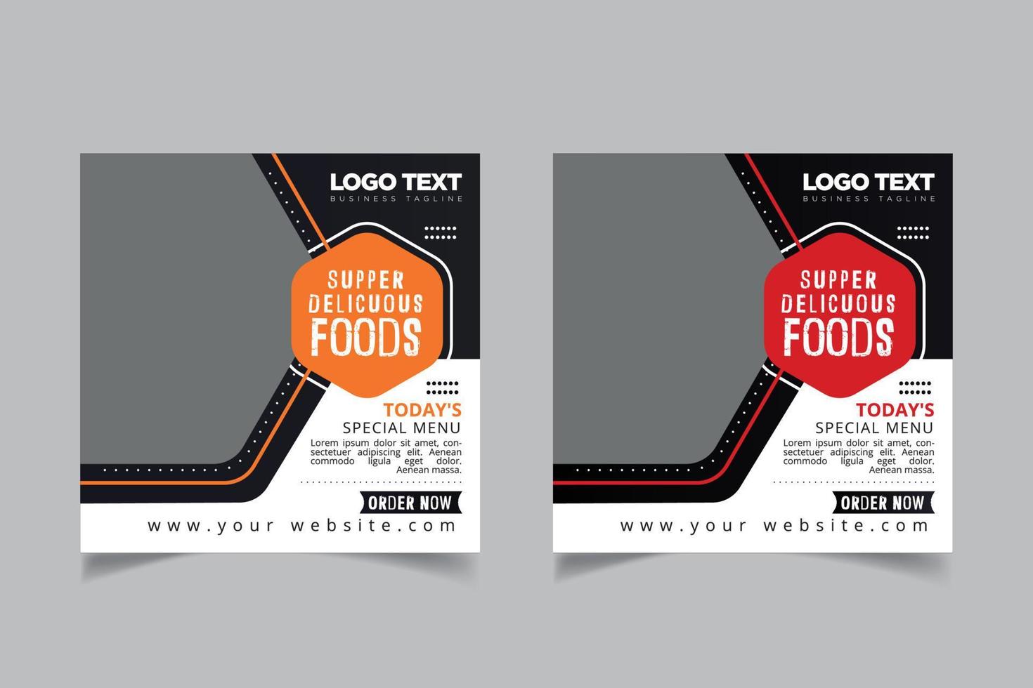 Fresh healthy food social media banner vector