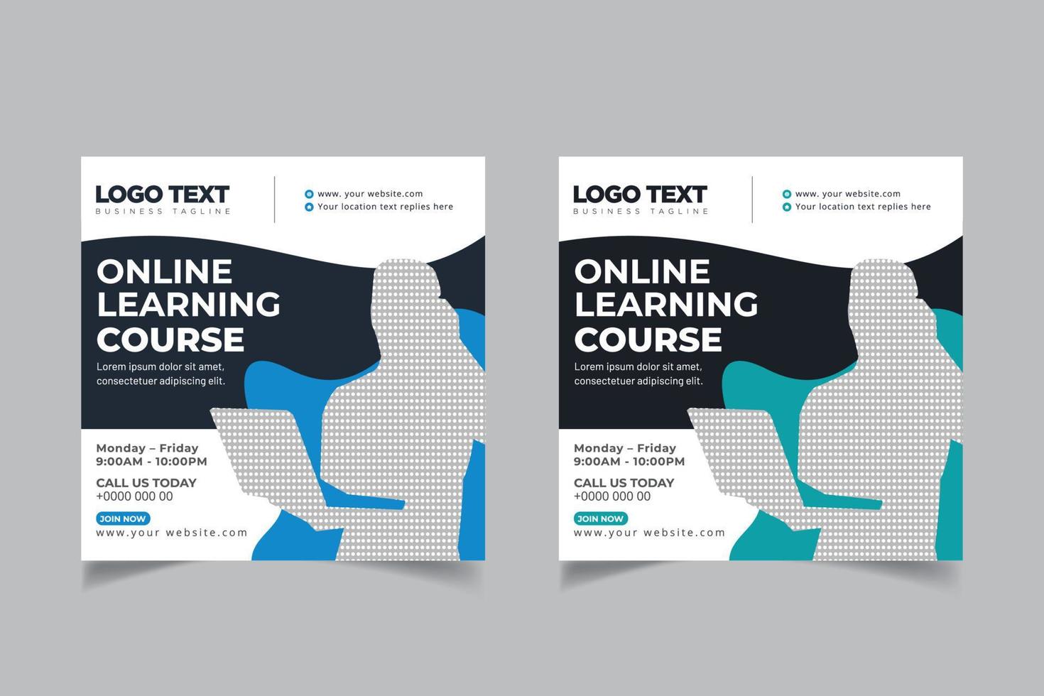 Online courses social media post banner vector