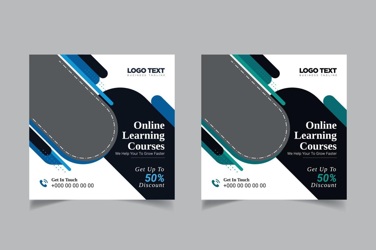 Online digital marketing course post template vector