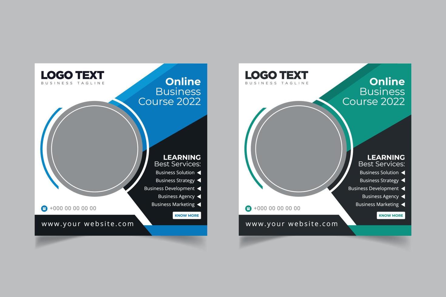 Online courses social media post banner vector