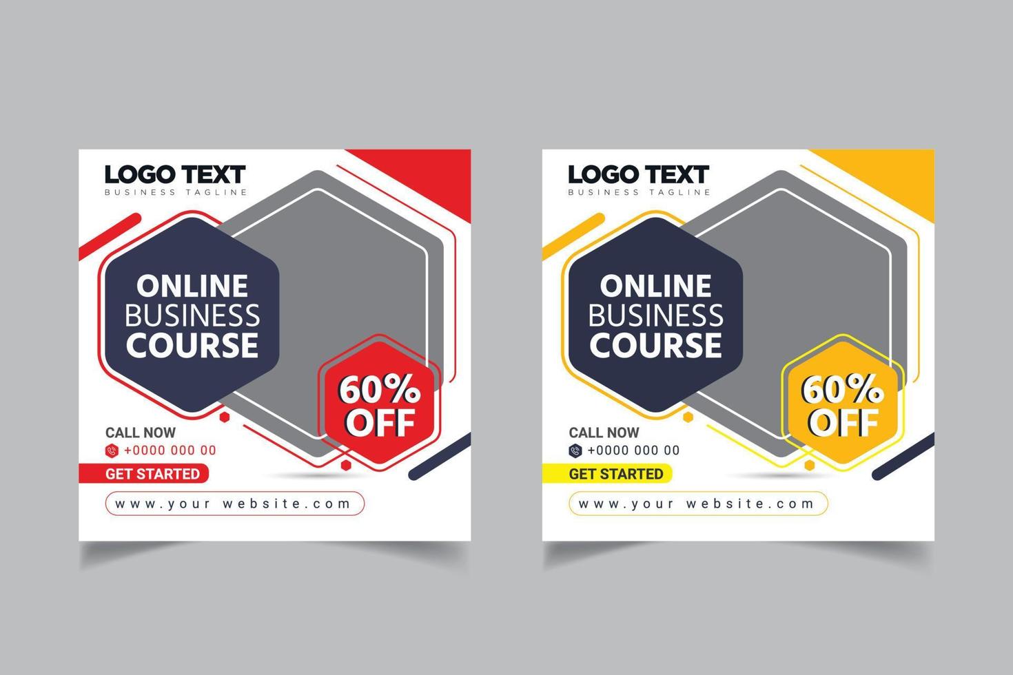 Online courses social media post banner vector