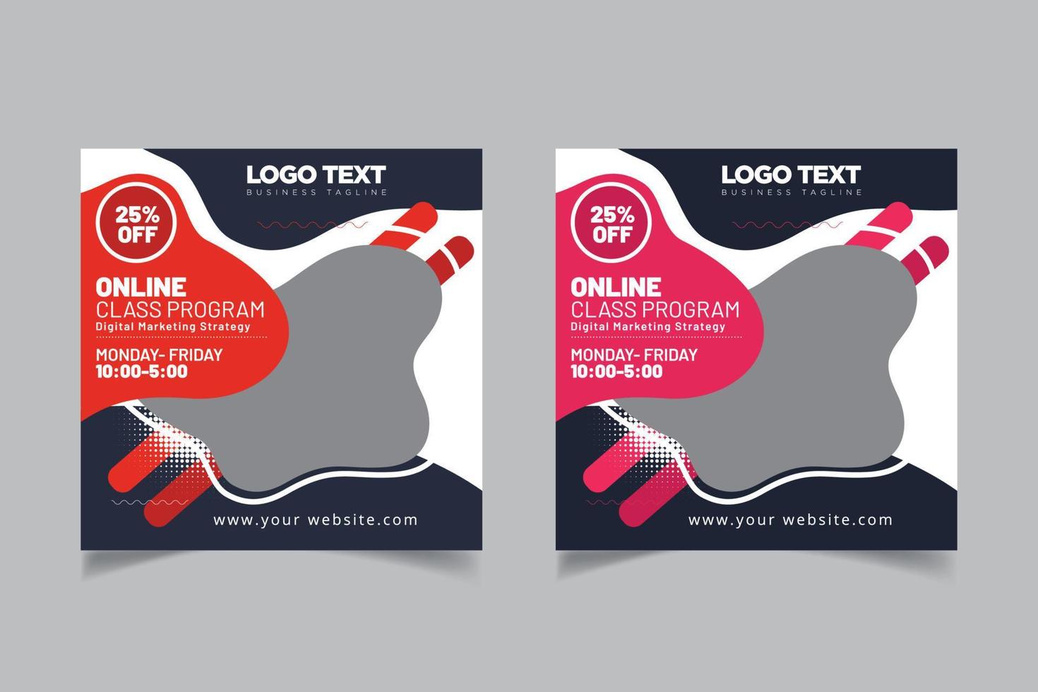 Online courses social media post banner vector