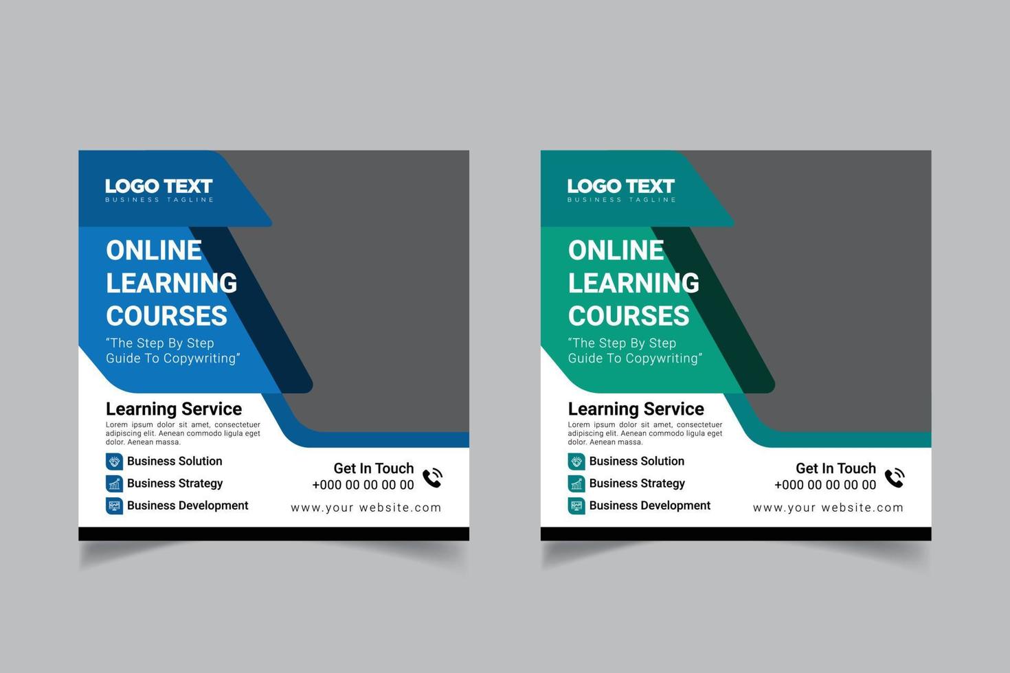 Online digital marketing course post template vector