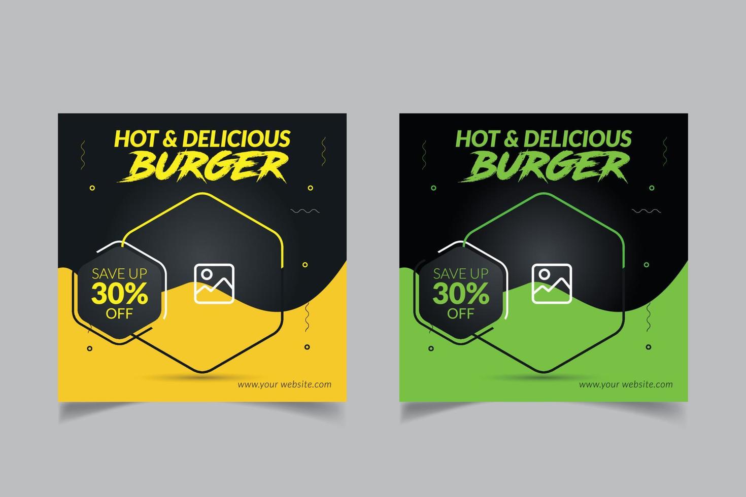Fresh healthy food social media banner vector