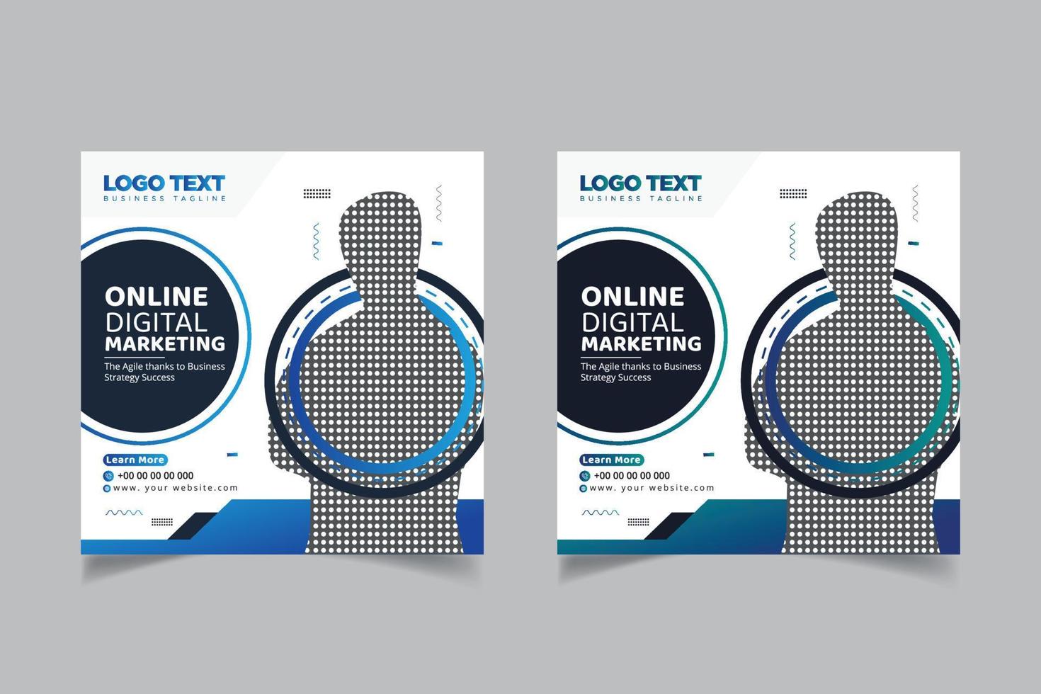Online courses social media post banner vector