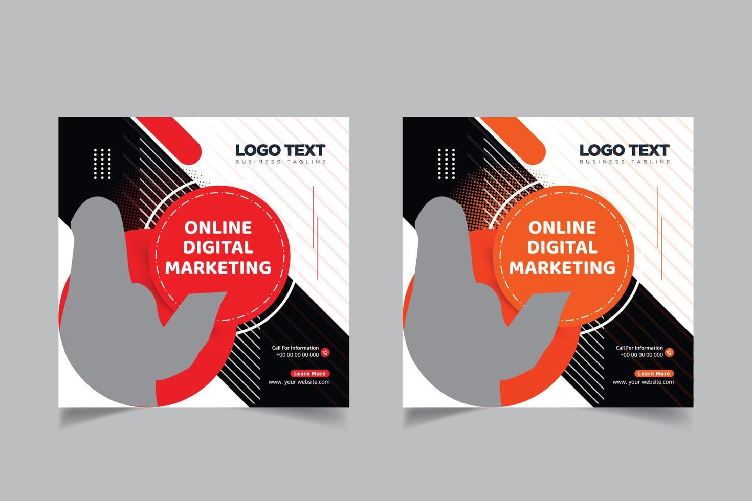 Online digital marketing course post template vector