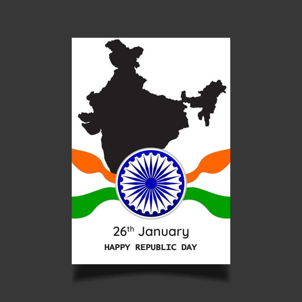 happy indian republic day celebration poster or banner background with text 26 january and indian flag vector