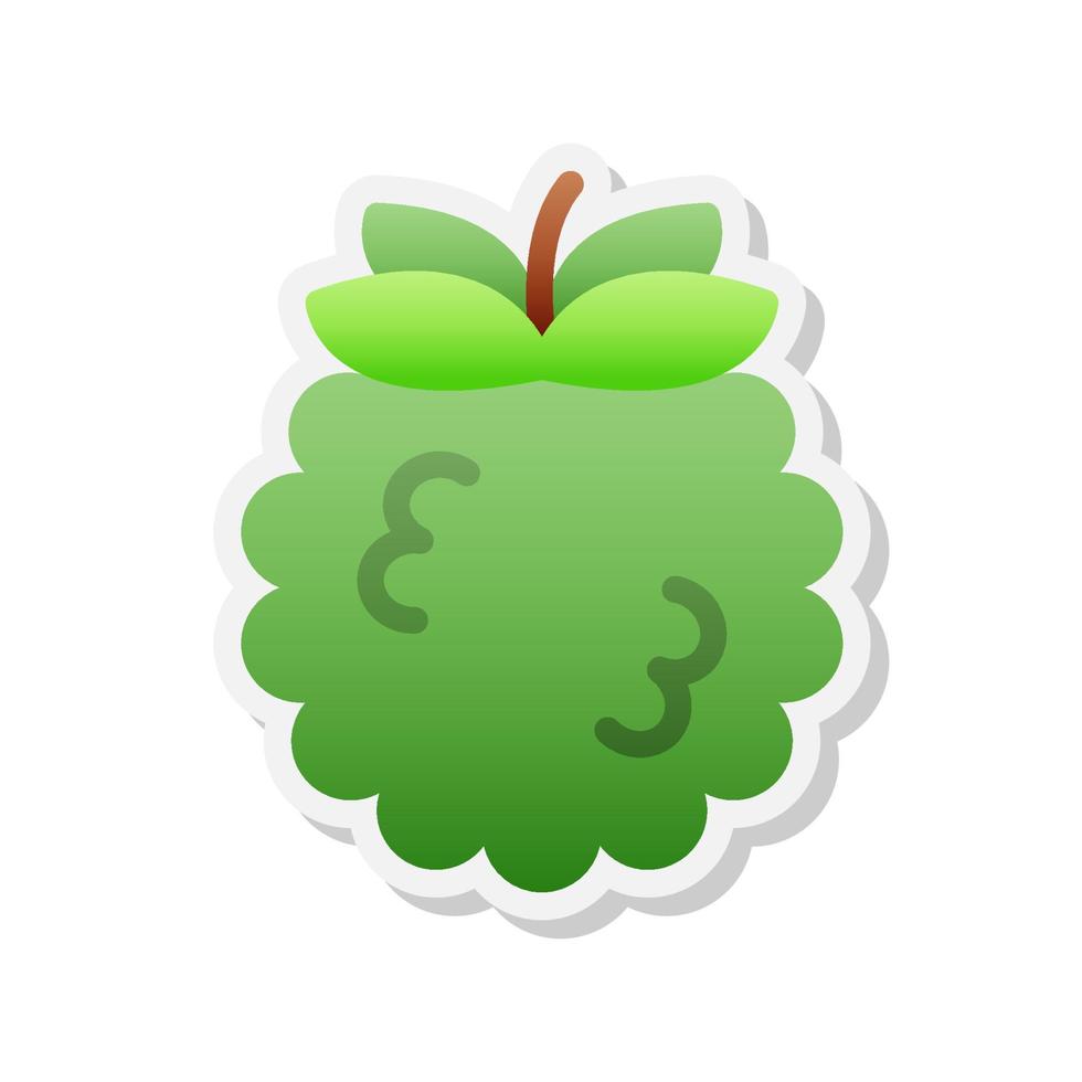 Custard apple sticker icon, Vector, Illustration. vector