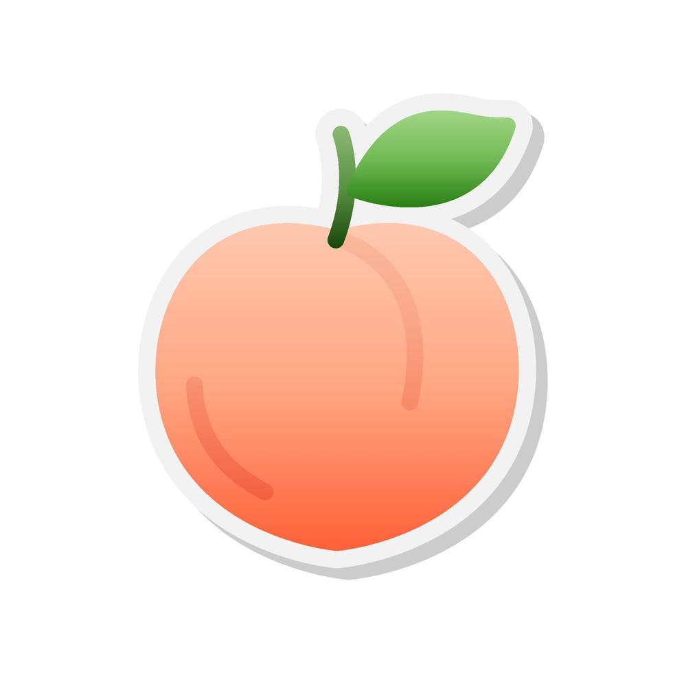 Peach sticker icon, Vector, Illustration. vector