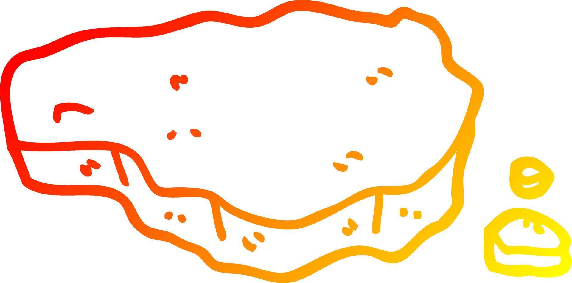 warm gradient line drawing cartoon old rock vector