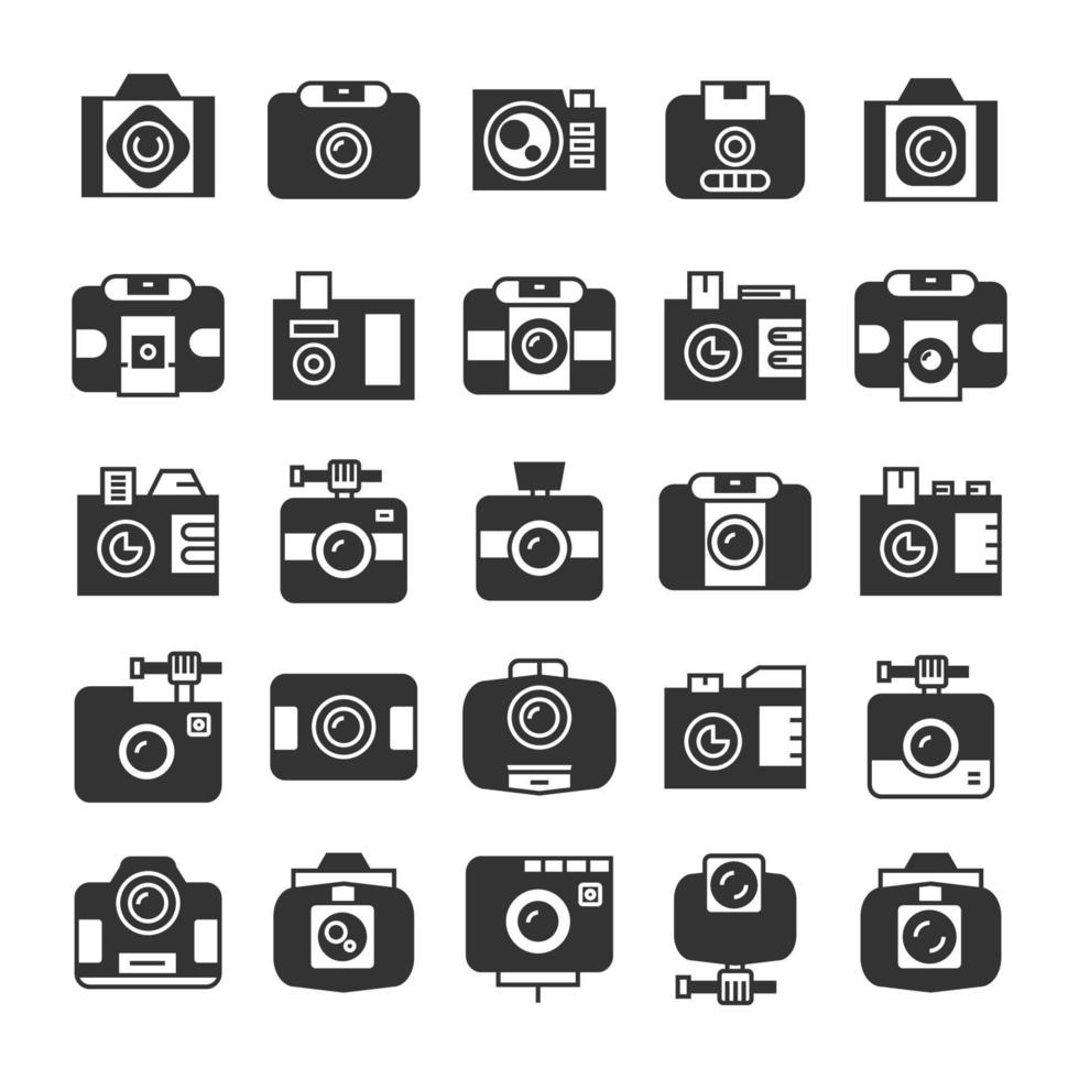 iconos de cámara digital ilustración vectorial vector