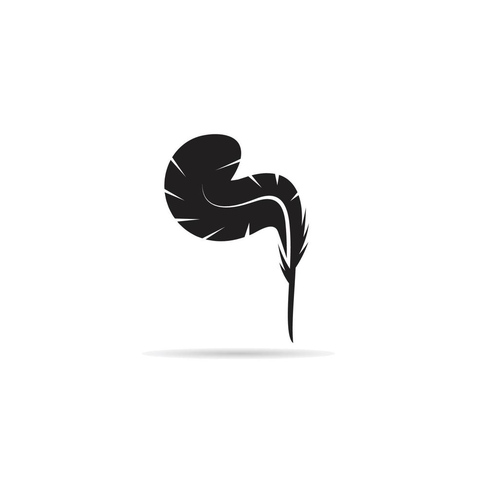 ilustración de vector de icono de pluma