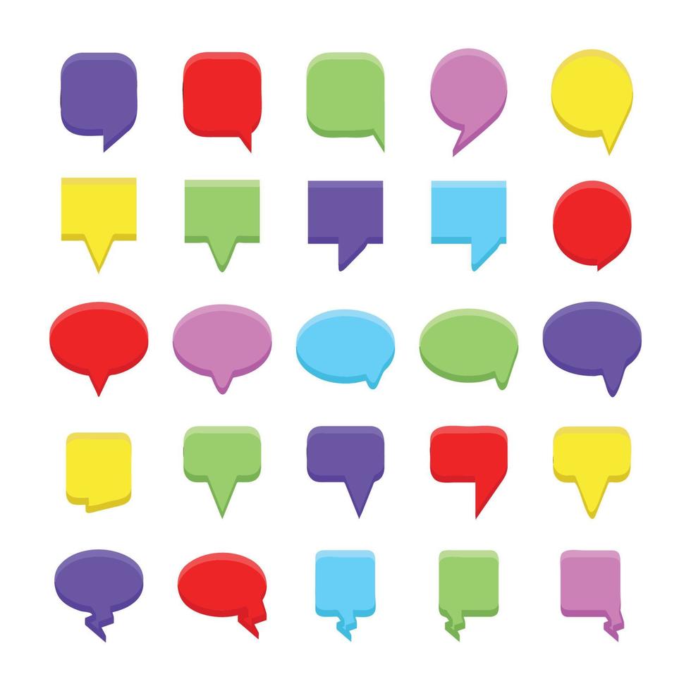 Ilustración de vector de burbujas de discurso colorido