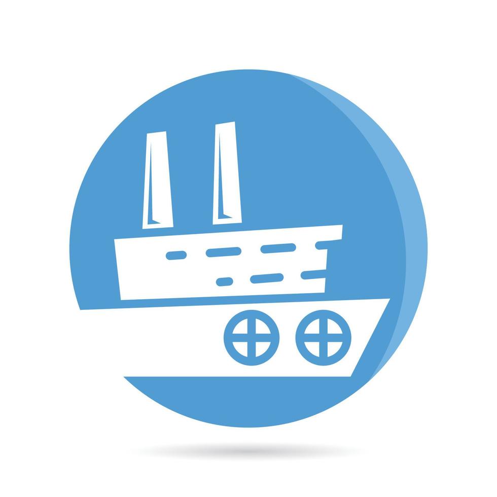 icono de barco de ferry en la ilustración de botón de círculo vector