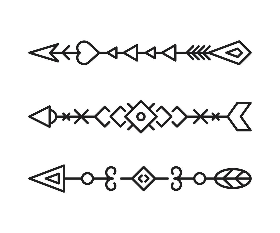 ethnic and tribal arrows line illustration vector