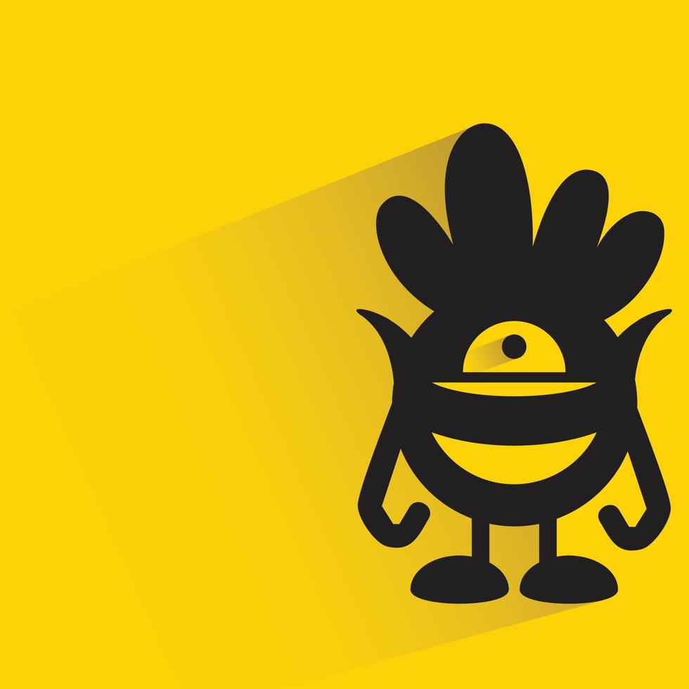 monster character on yellow background vector