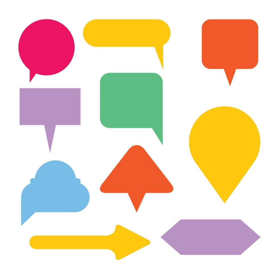 colorful speech bubble and dialog set vector illustration