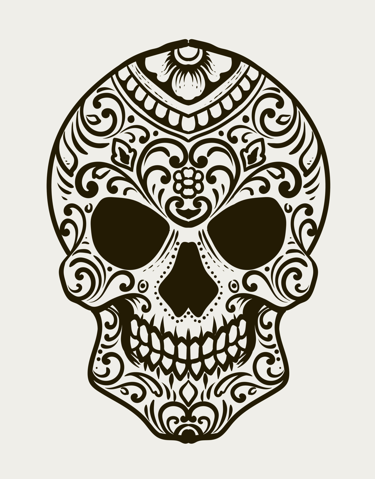 Illustration day of the dead skull on white background 8970667 Vector ...