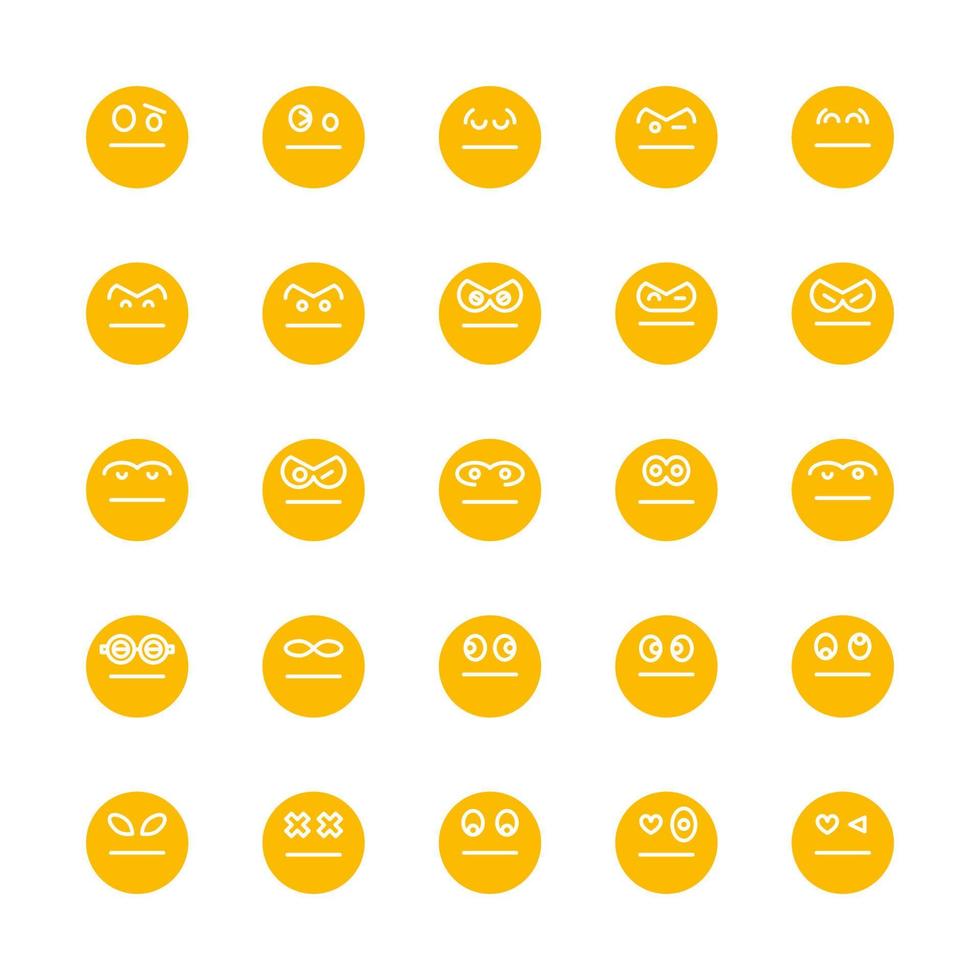 conjunto de emoticonos lindos amarillos vector