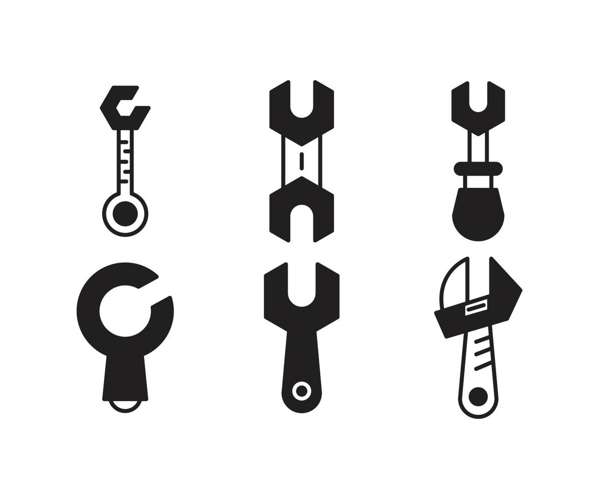 wrench tool icons vector illustration