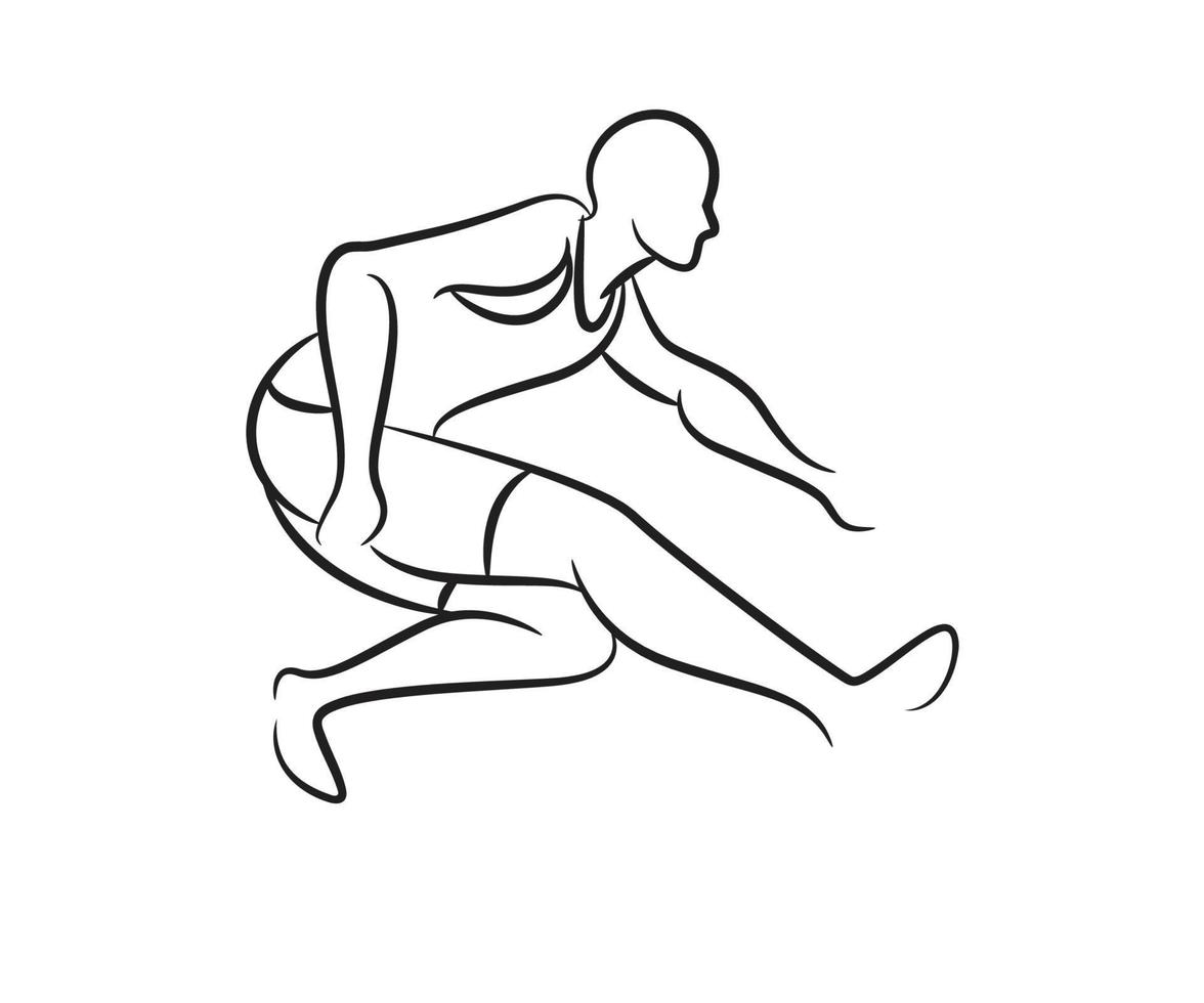 sprint and runner hand drawn illustration vector