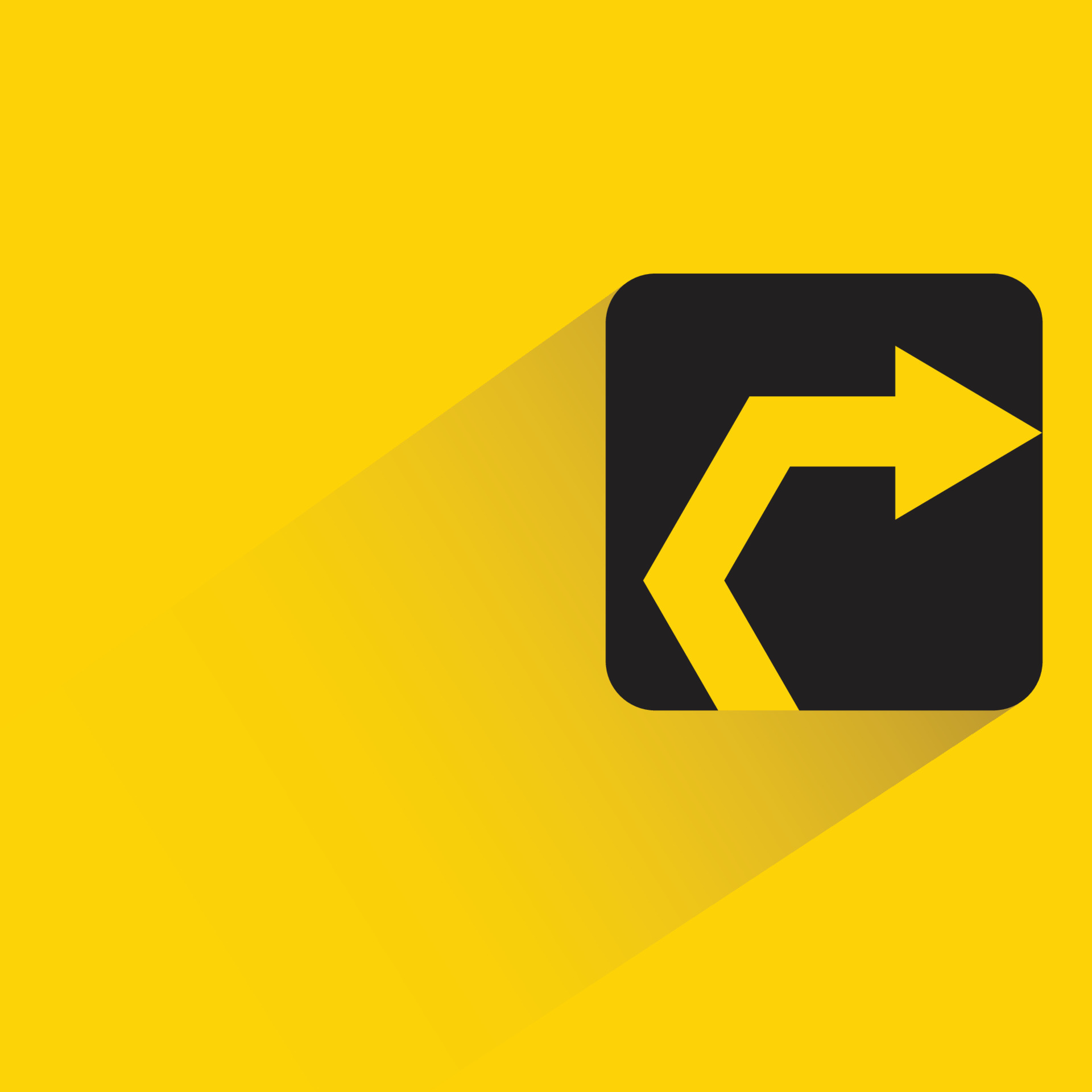 right side arrow button with shadow on yellow background 8970735 Vector