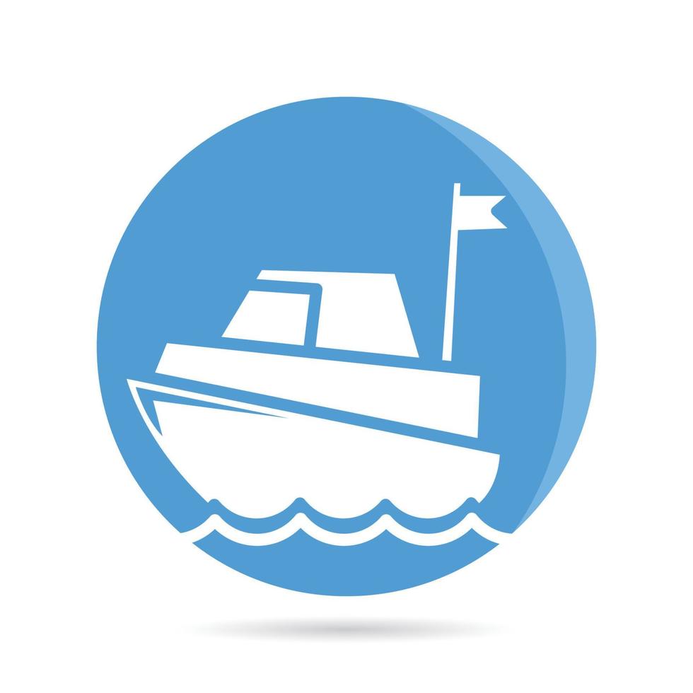 yacht icon in circle button illustration vector
