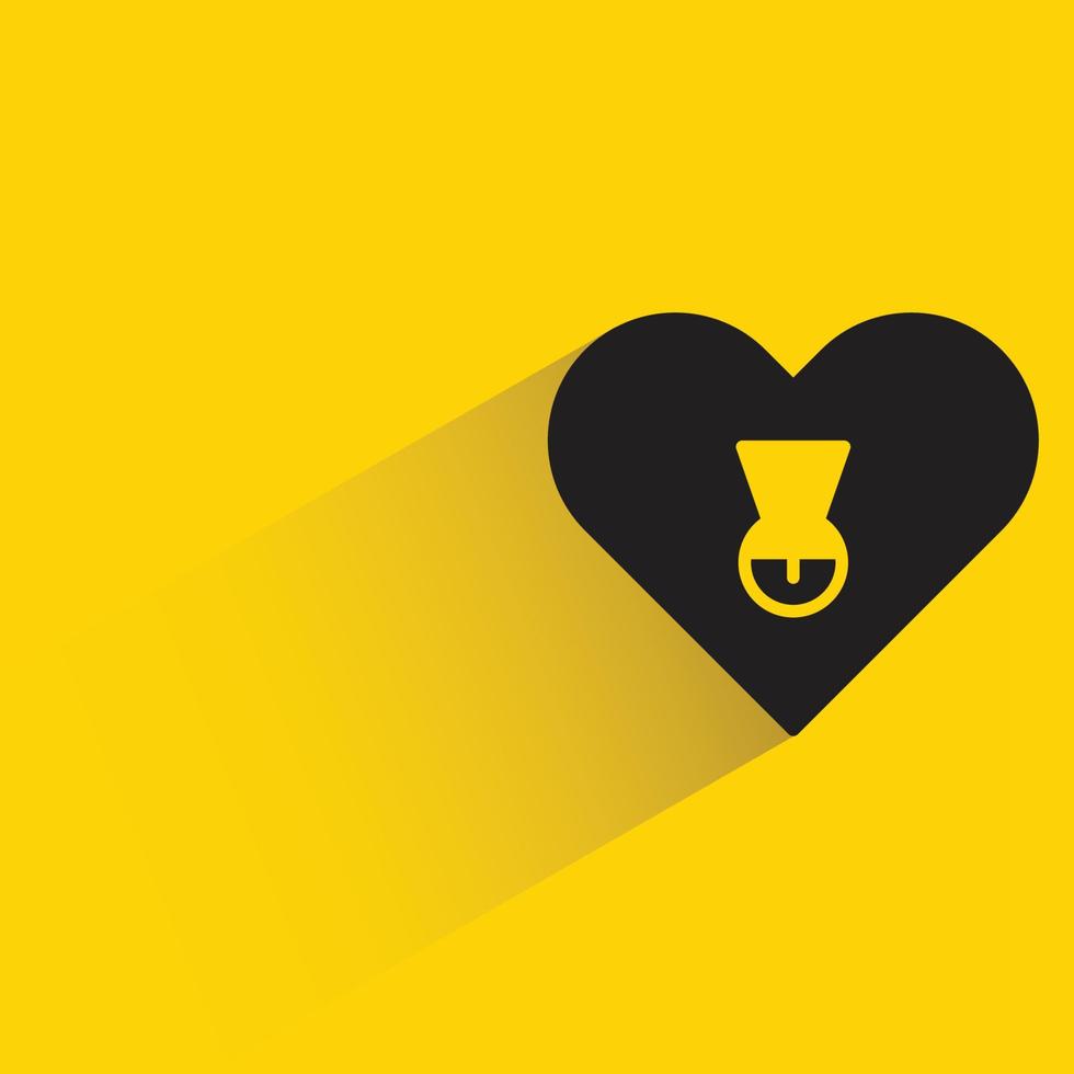 heart and keyhole on yellow background vector illustration