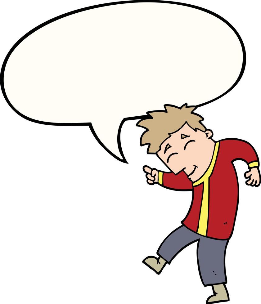 cartoon dancing man and speech bubble vector