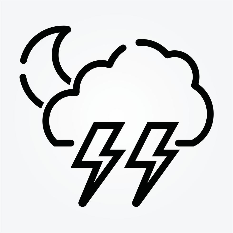 Isolated Weather Line Icons EPS 10 Free Vector Graphic