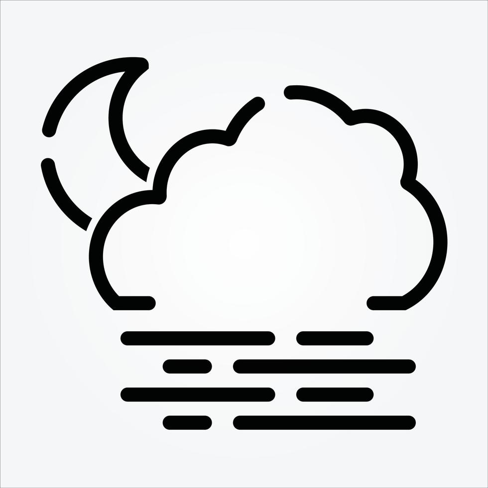 Isolated Weather Line Icons EPS 10 Free Vector Graphic