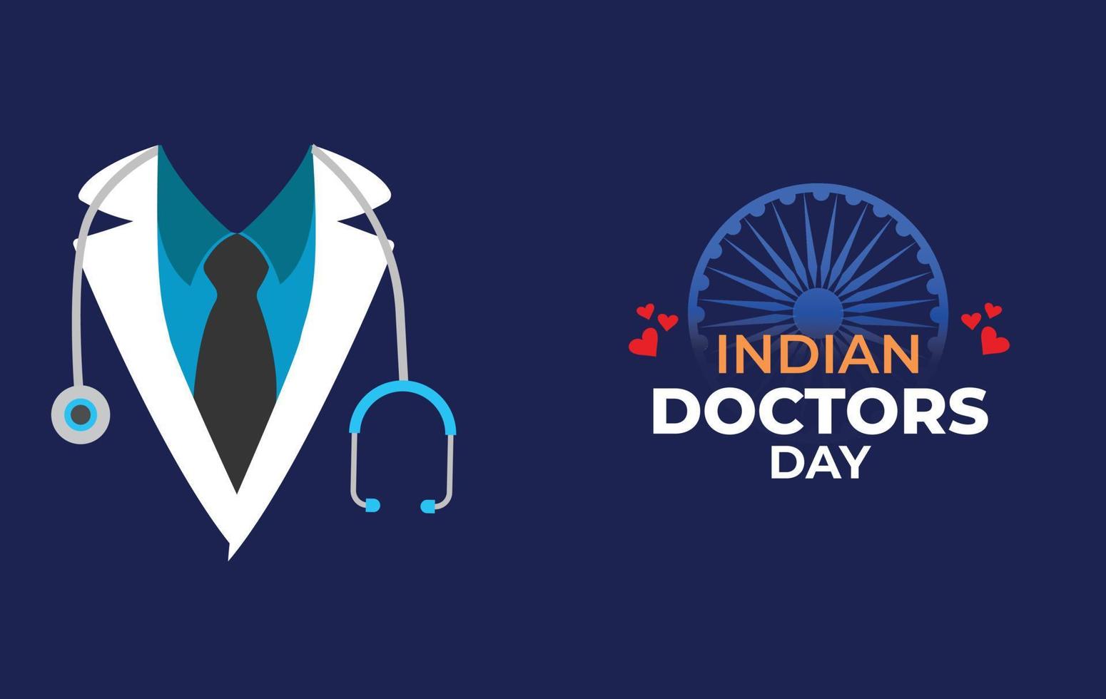 National Doctors' Day in India. Male and female medical team, vector illustration.