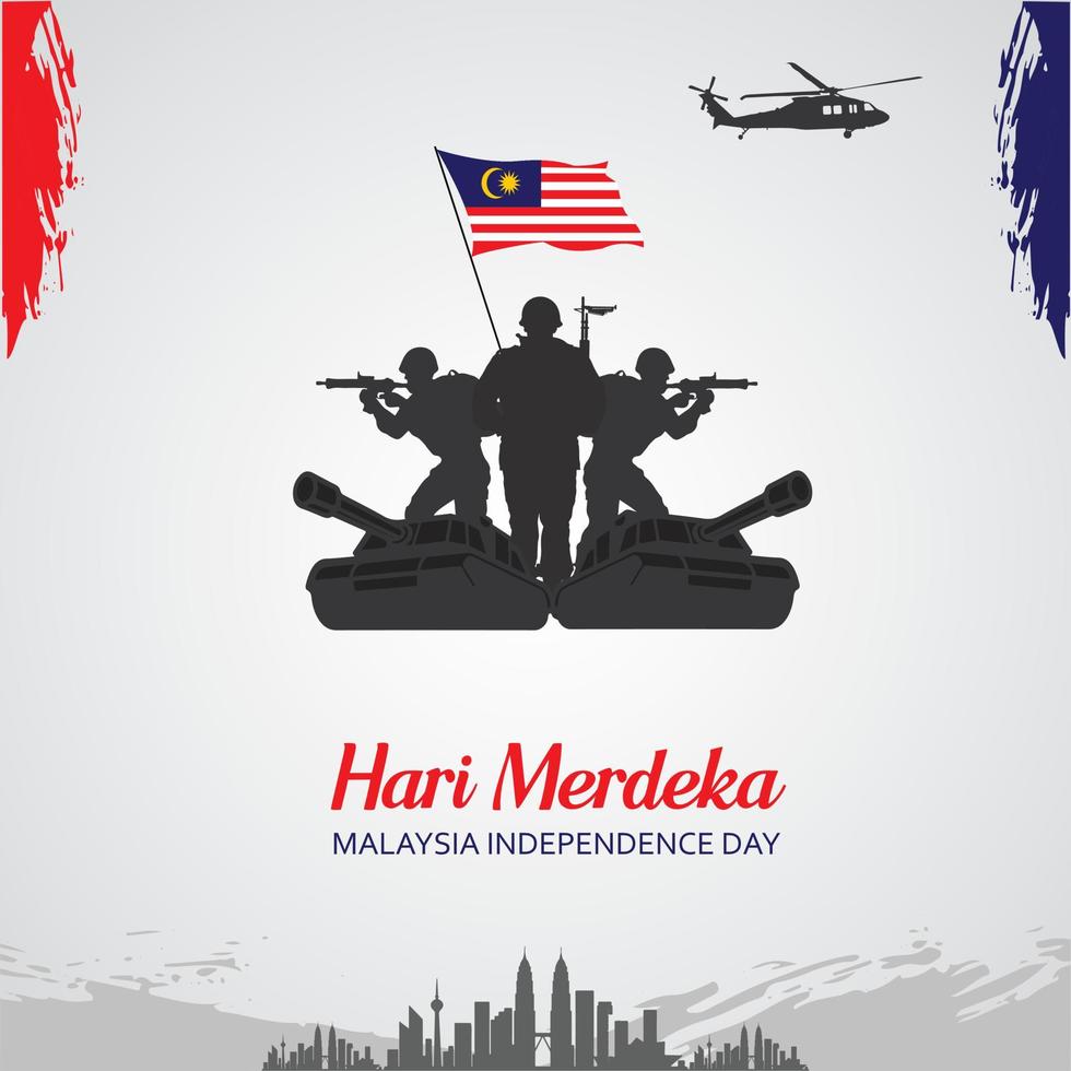 Malaysia Independence Day. Template for background, banner, card, poster. Vector illustration.