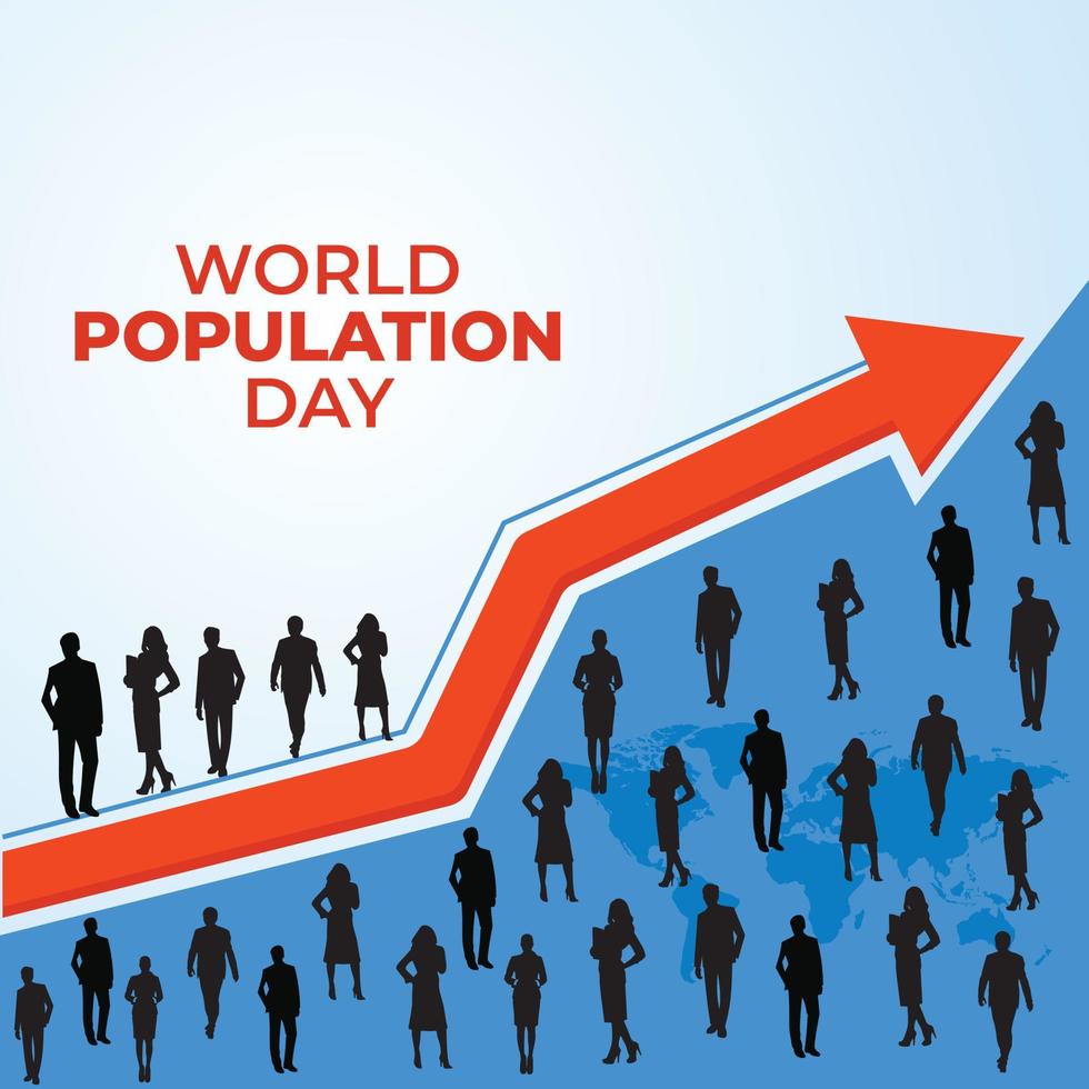 World Population Day. Template for background, banner, card, poster. vector illustration.