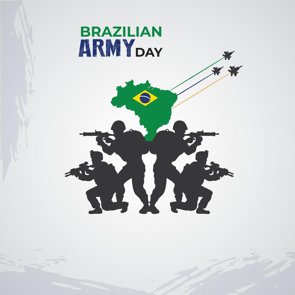 Brazilian Army Day. August 25. Template for background, banner, card, poster. vector illustration.