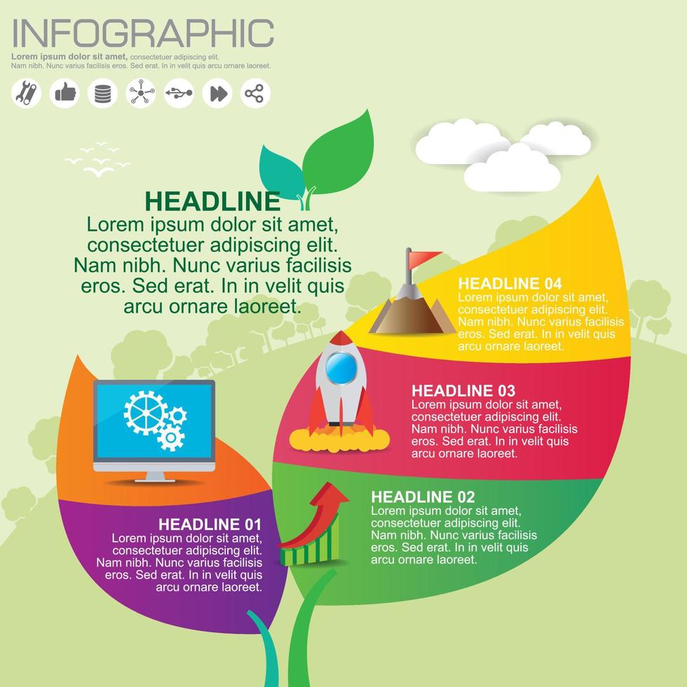 elementos de naturaleza infográfica para contenido, diagrama, diagrama de flujo, pasos, partes, línea de tiempo, flujo de trabajo, gráfico. vector