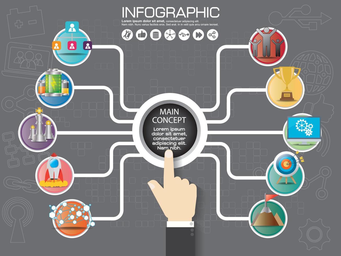 Infographic design template and business concept with 4 options, parts, steps or processes. Can be used for workflow layout, diagram, number options, web design. vector