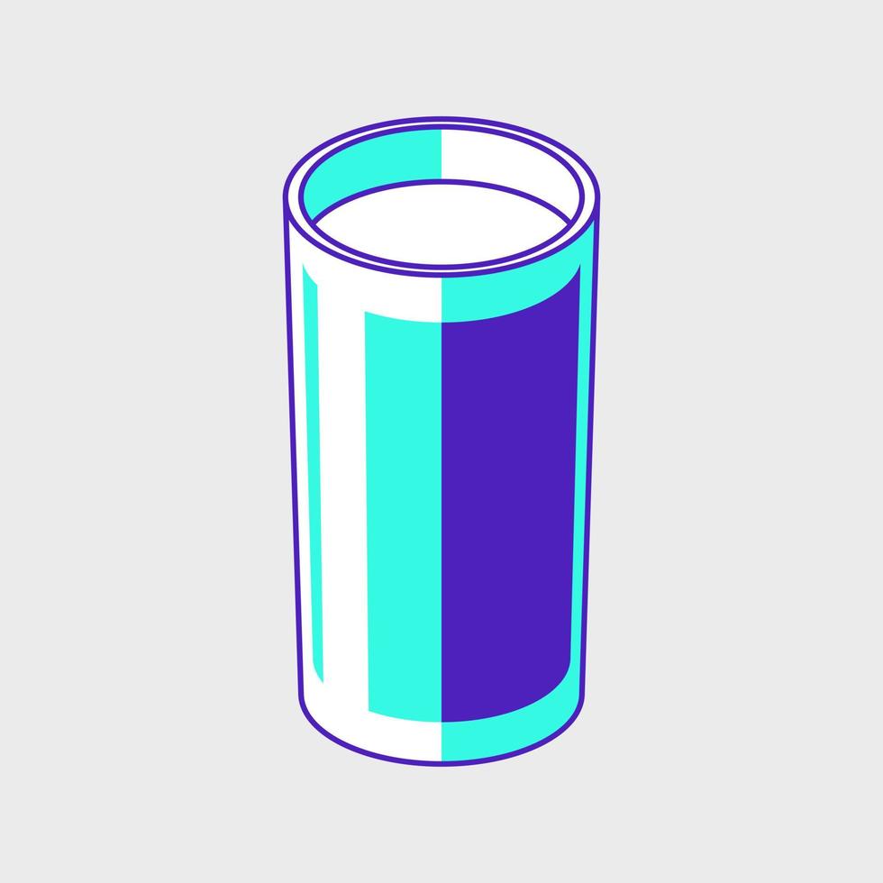 Ilustración de icono de vector isométrico de taza de vaso de agua