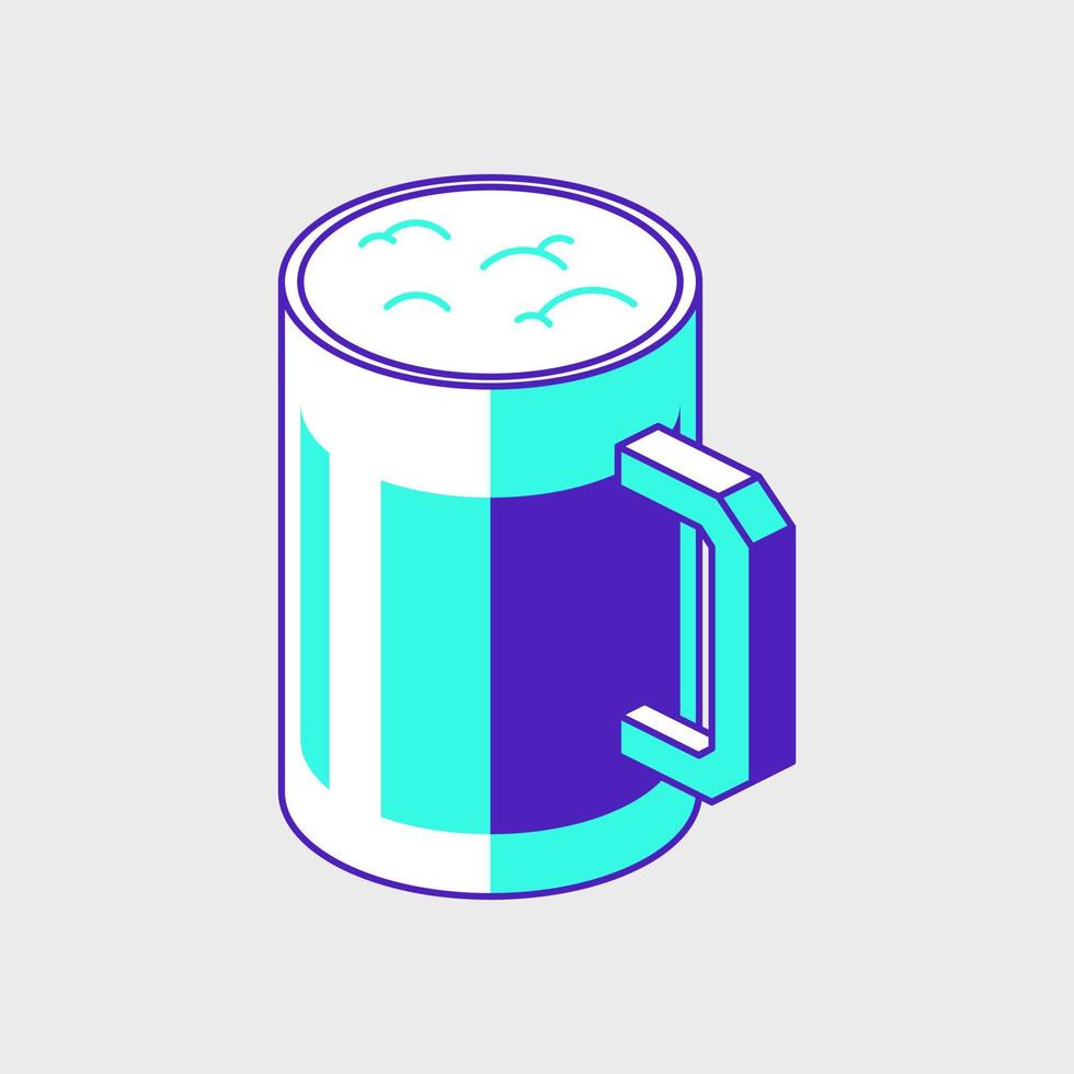 Beer mug isometric vector icon illustration