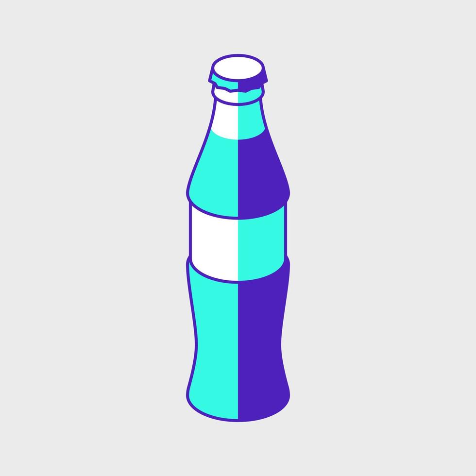 Soda glass bottle isometric vector icon illustration