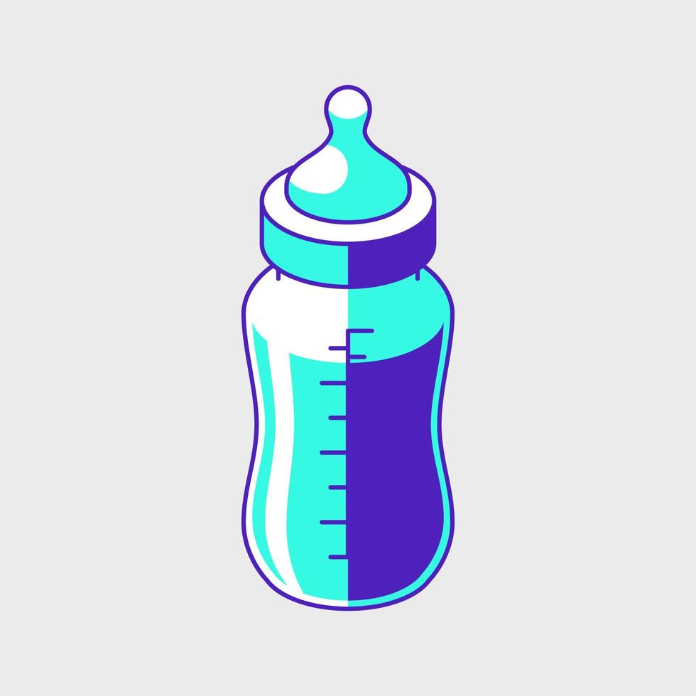 Baby feeding bottle isometric vector icon illustration